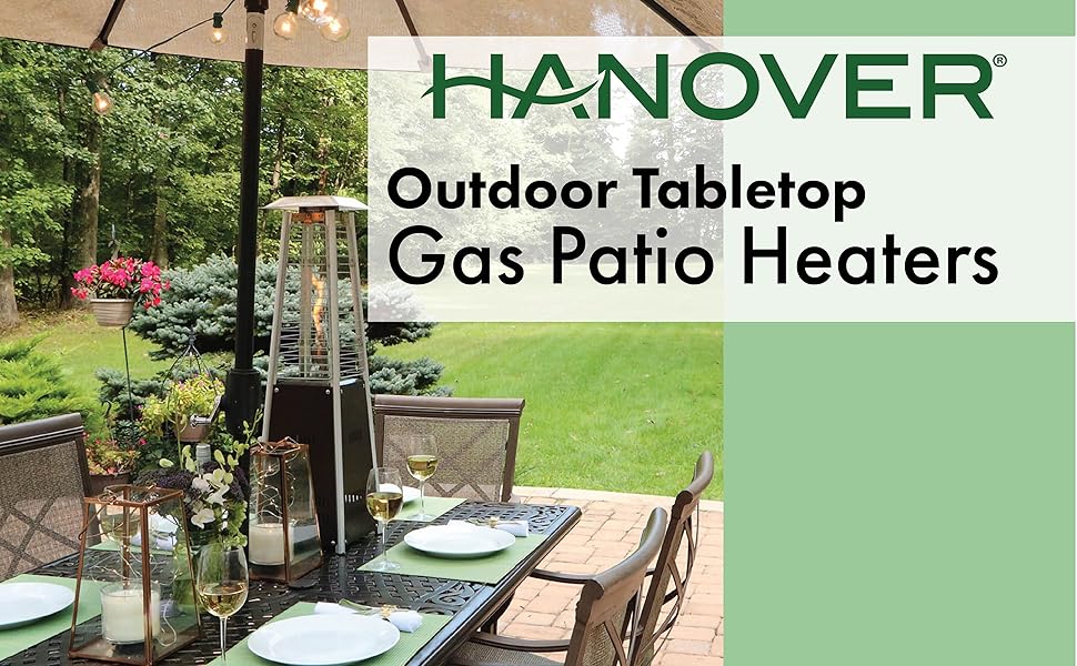 Hanover 34In. 9,500 BTU Mini Pyramid Tabletop Propane