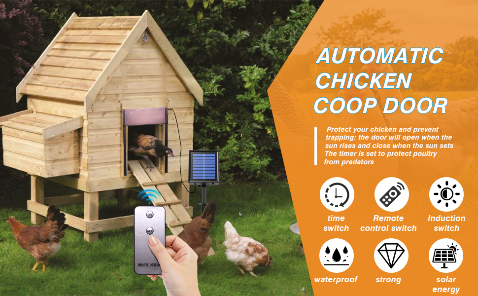 Automatic Chicken Coop Door ,Solar Powered Coop Door
