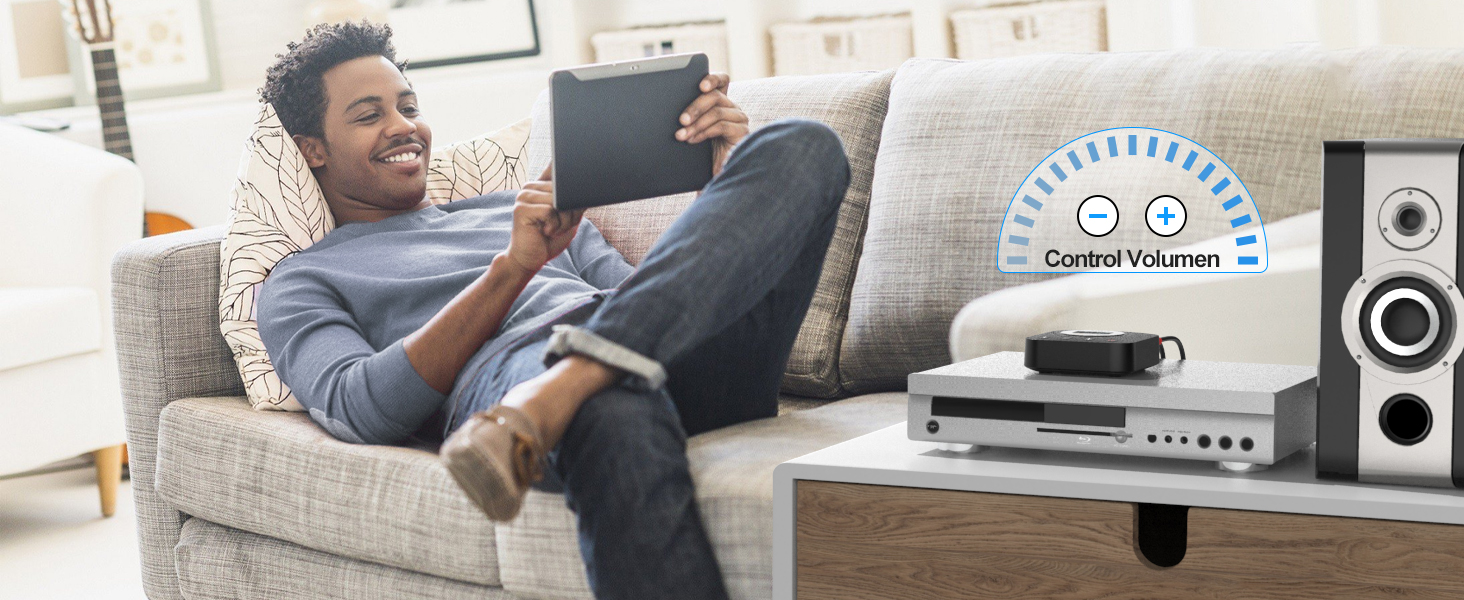 adaptador bluetooth audio con control de volumen