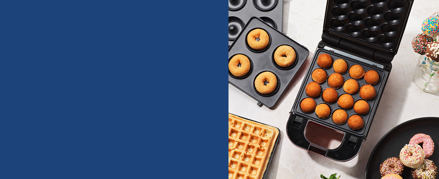 Giles & Posner EK4943G 3 In 1 Compact Mini Treat Maker Make Delicious Doughnuts, Cake Pops