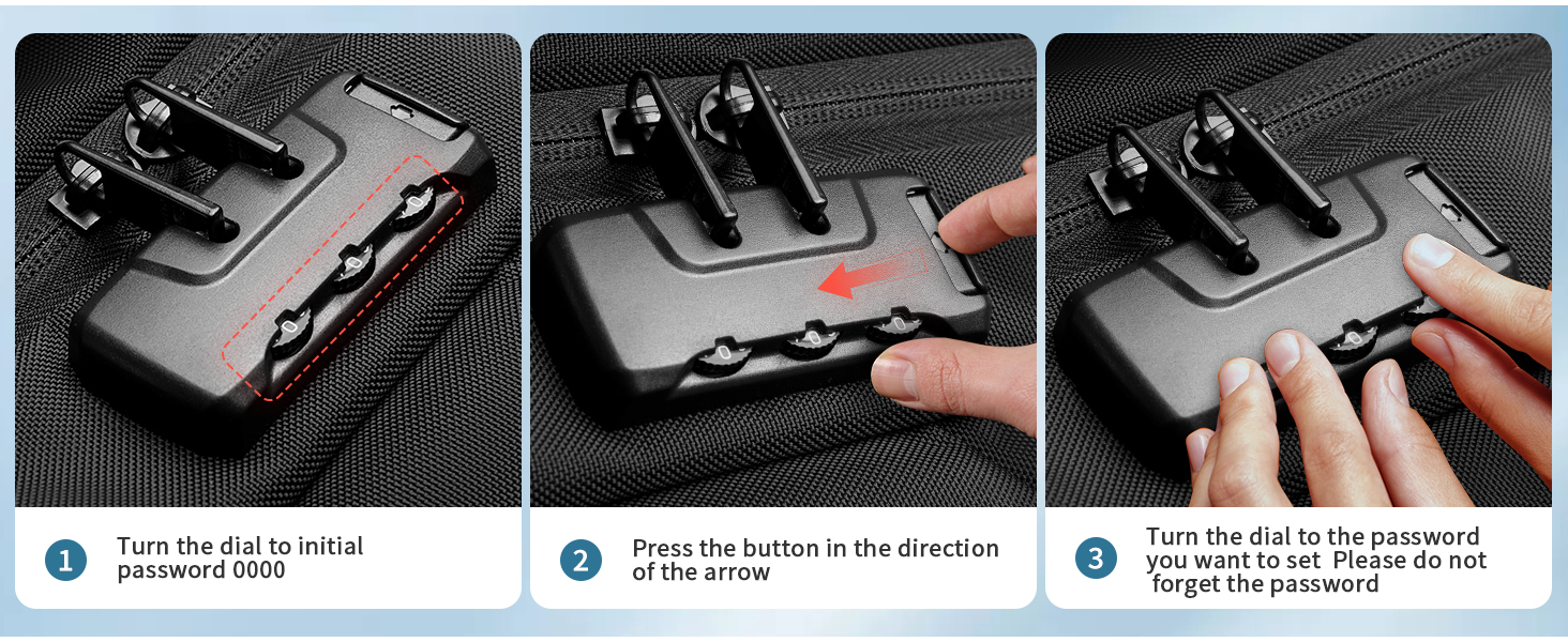 Backpack with Combination Lock