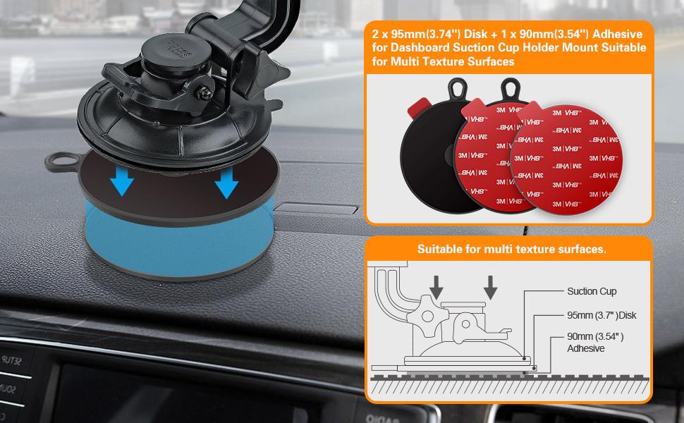 Dashboard Pad Mounting Disk for Suction Cup