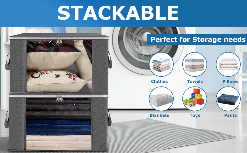 blanket storage for closet; foldable closet storage box; bed sheet organizer; comforter bags
