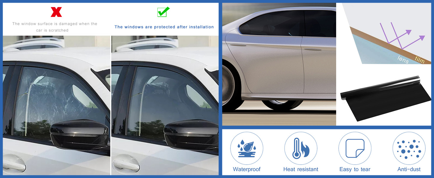 GreceYou Window Tint Film for Cars, 5/15/20/25/35/50