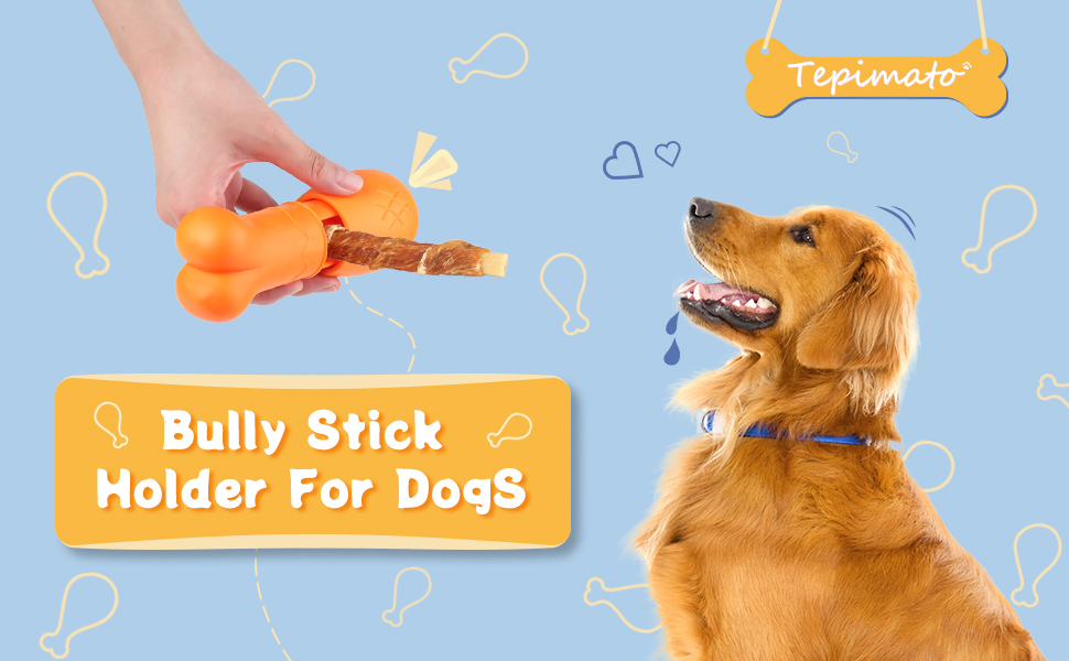 Tepimato Bully Stick Holder for Dogs, Dog Chew Holder for