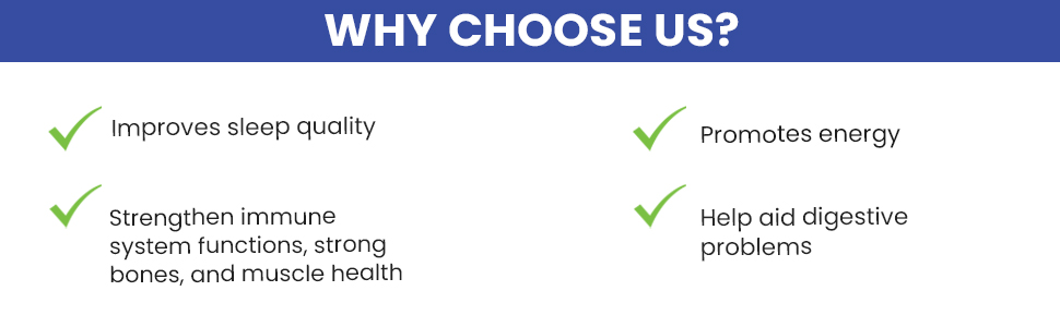 Magnesium 250mg improves sleep quality and healthy immune system function, promotes enegry