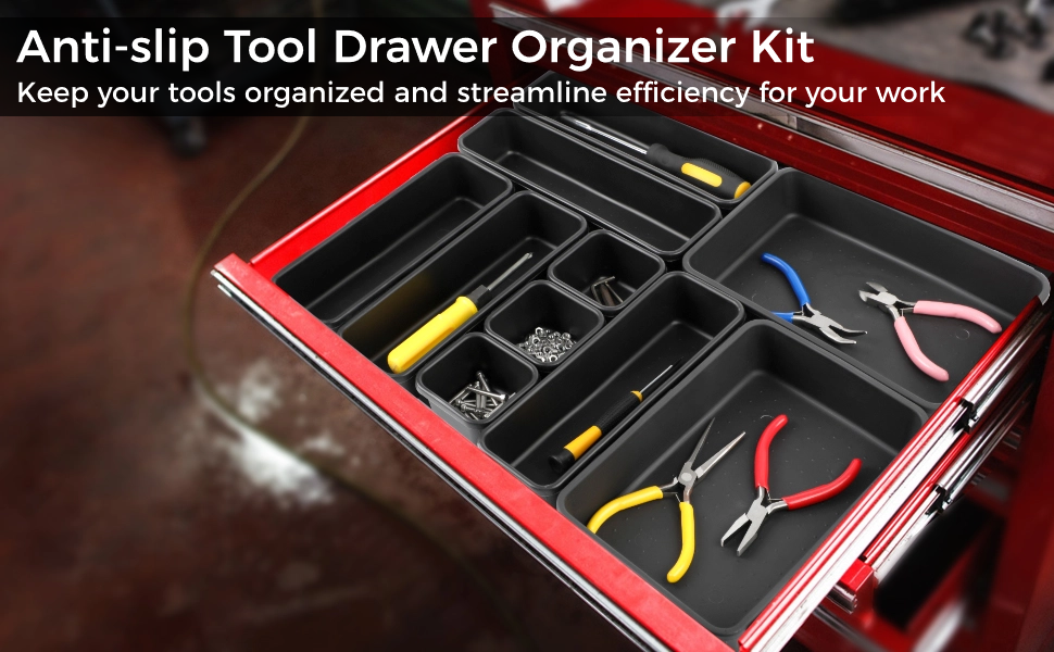 yeesport 40 PCS Tool Organizer Kit, Antislip Tool Drawer Organizer, Tool Storage