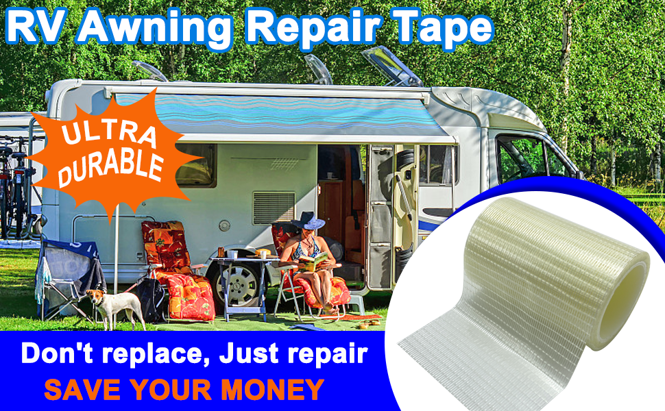 KAIHENG 39FT RV Awning Repair Tape, Tent Repair Tape, Canvas Repair