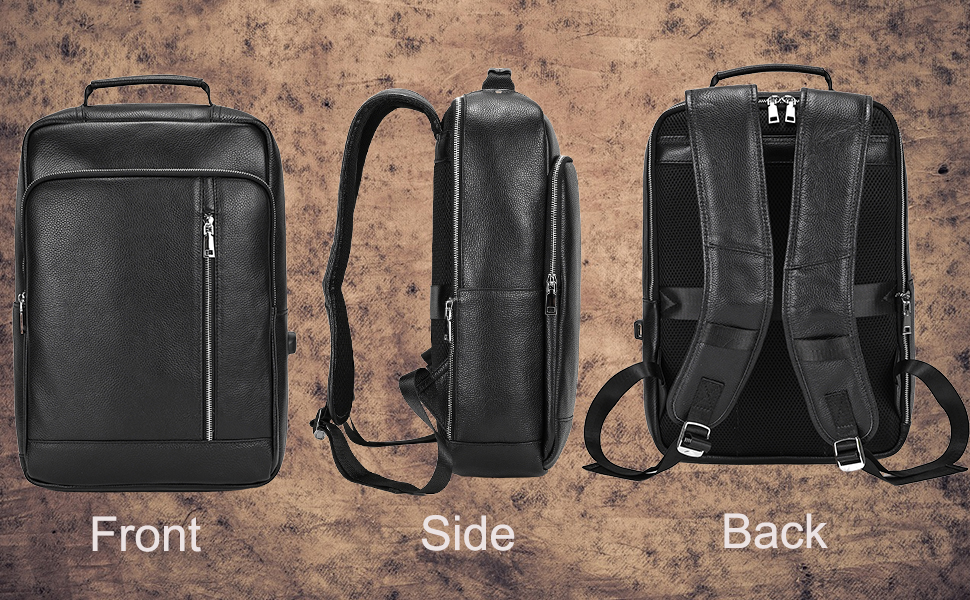 Amazon.com: Genuine Leather Backpack Men Casual Daypack 15.6