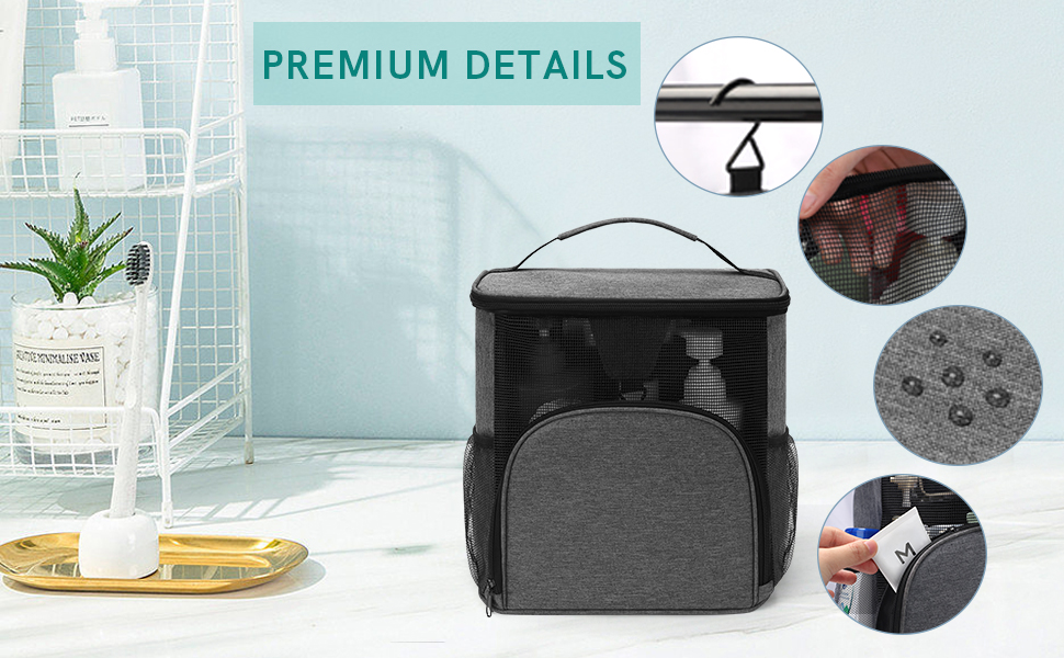 EIMMBD Hanging Shower Bag, Shower Caddy Portable Larger Capacity with Phone Storage