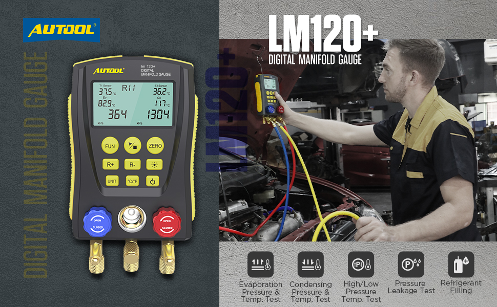 Amazon.com: AUTOOL Refrigeration Digital Manifold Gauge