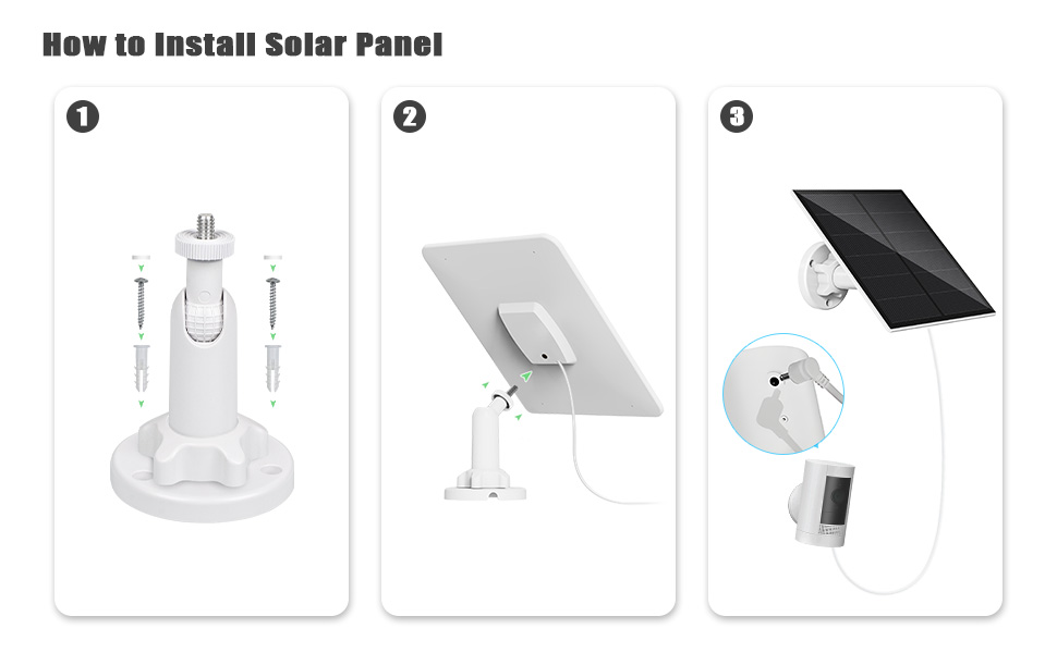 Solar Panel for Ring Camera,5W Ring Solar Panel,Ring Camera
