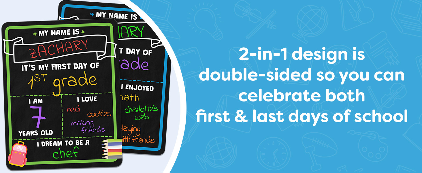 First Day of School Sign First Day of School Board with Chalkboard Markers