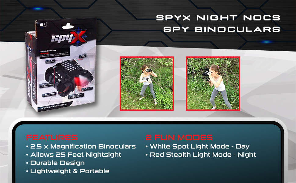 NIGHT ‘NOCS - Stealth binoculars / See 25ft away in the dark / Switch to red or white light
