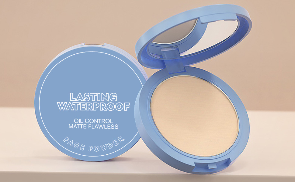 Kaely Pressed Face Powder Compact, Oil Control Flawless Makeup Setting Powder