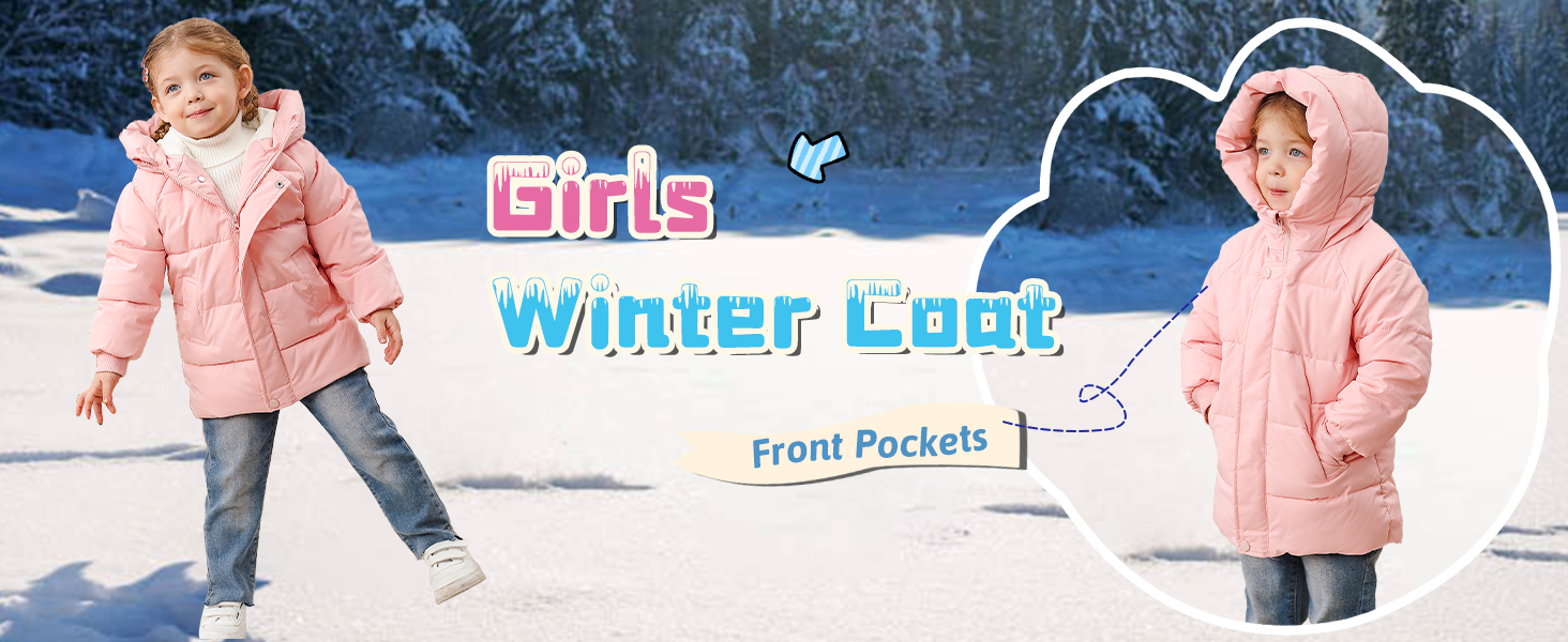 winter coat 2t 3t girls pink puffer jacket outerwear size 2 3 kids baby fleece clothes zip up hooded