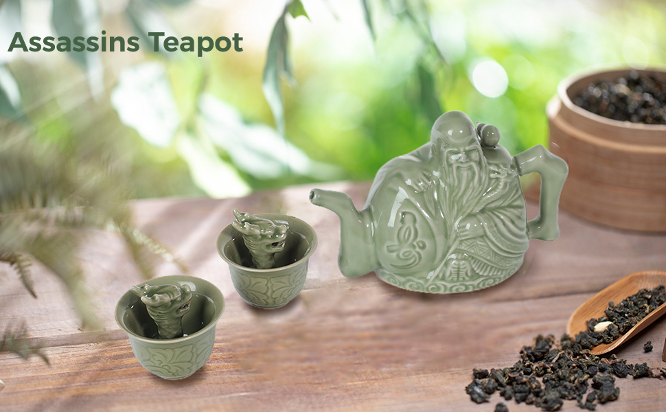 Assassins Teapot, Prank Magic Trick Teapot, Chinese