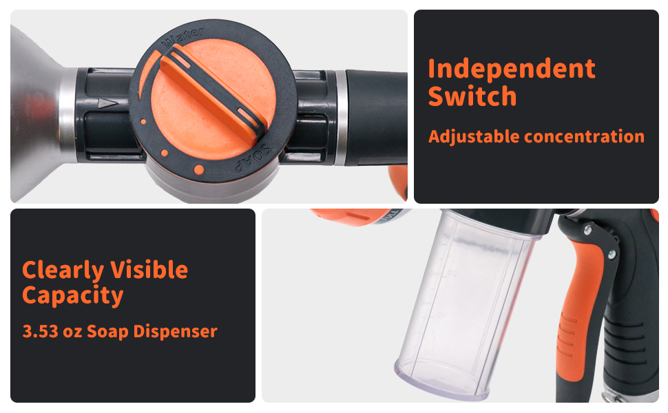 Hongmai Garden Hose Nozzle,8 Patterns Hose Sprayer High