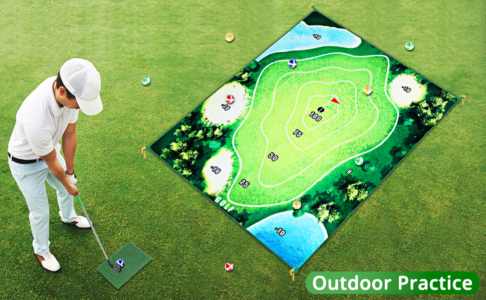 Golf Chipping Game Mat, Aufworld Golf Practice Mats for
