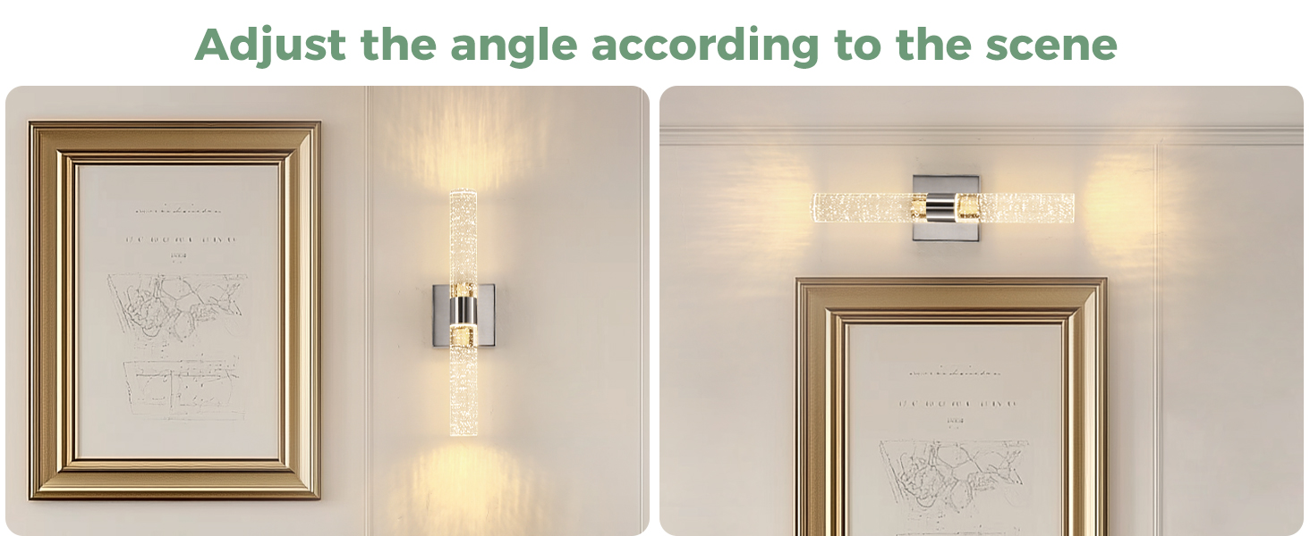 Brushed Nickel  Modern Wall Sconces Set of Two