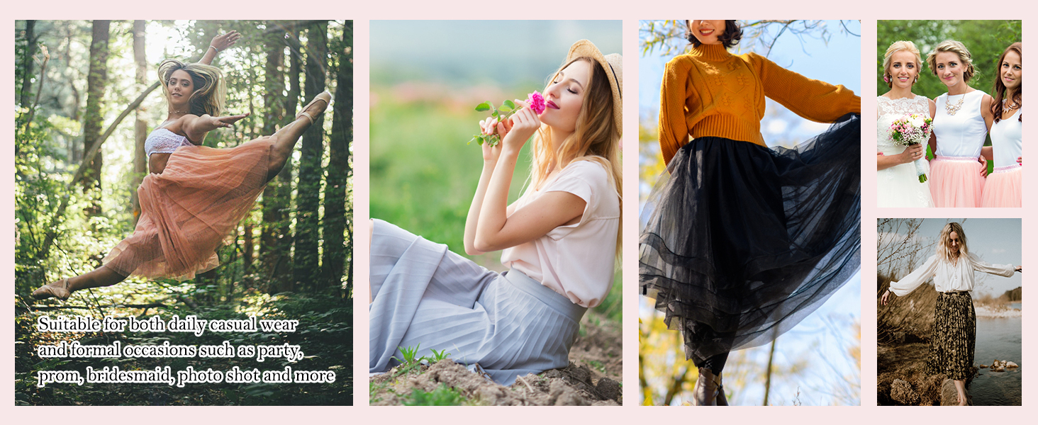 long tulle skirt for women