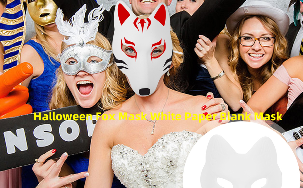 Halloween Fox Mask White Paper Mask