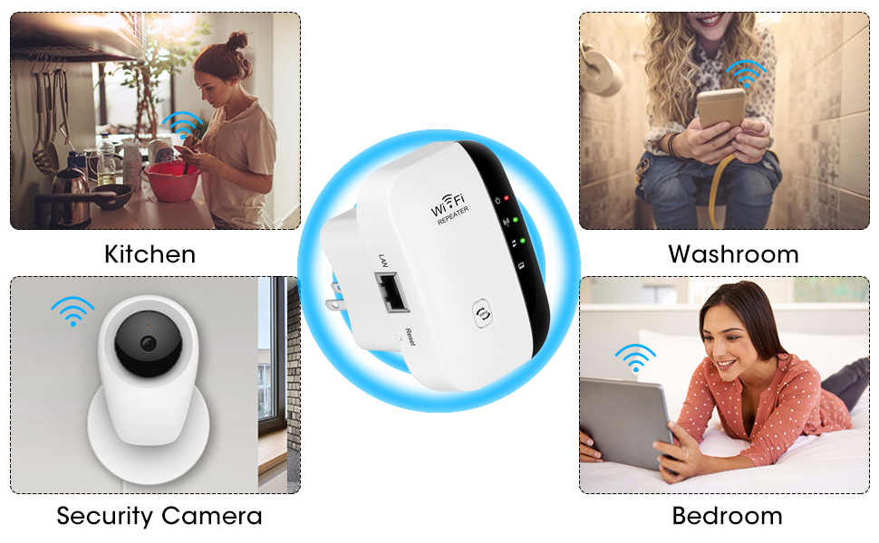 WiFi Range Extender, Up to 2640sq.ft WiFi Extender, 2.4G High Speed