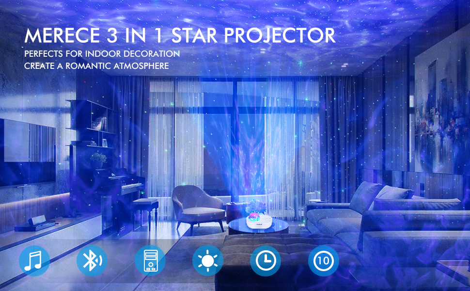 Star Projector, 3 in 1 Galaxy Night Light Projector with