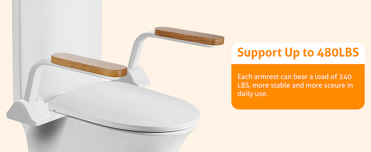 WICHEMI Toilet Safety Rails, Toilet Safety Frame with Arms