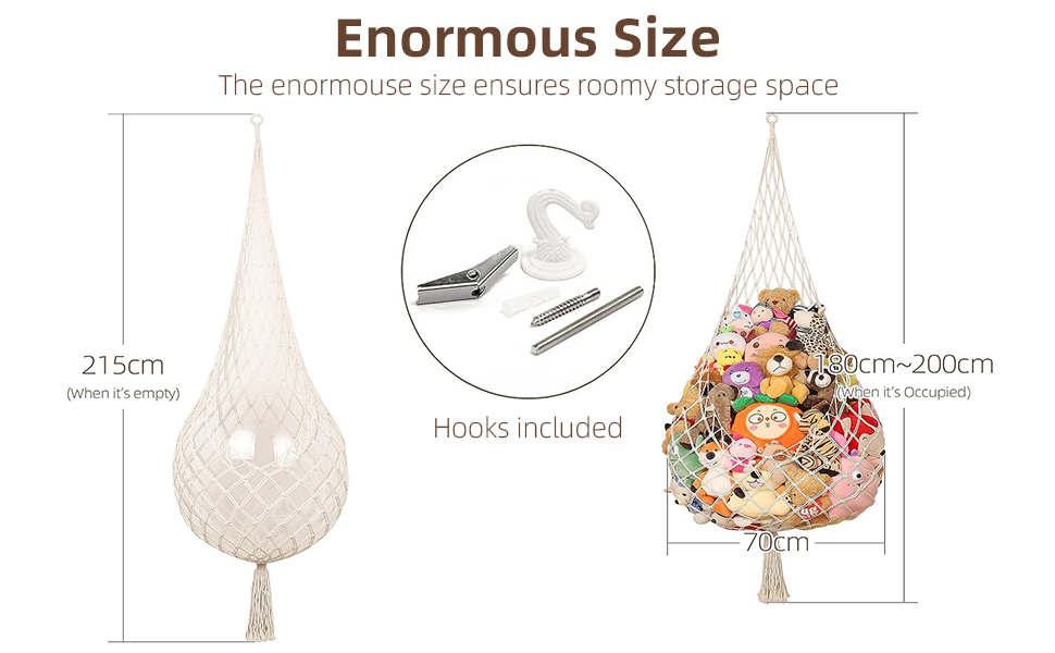 Stuffed Animal Storage Hammock for Ceiling, Stuffed Animal Holder Net