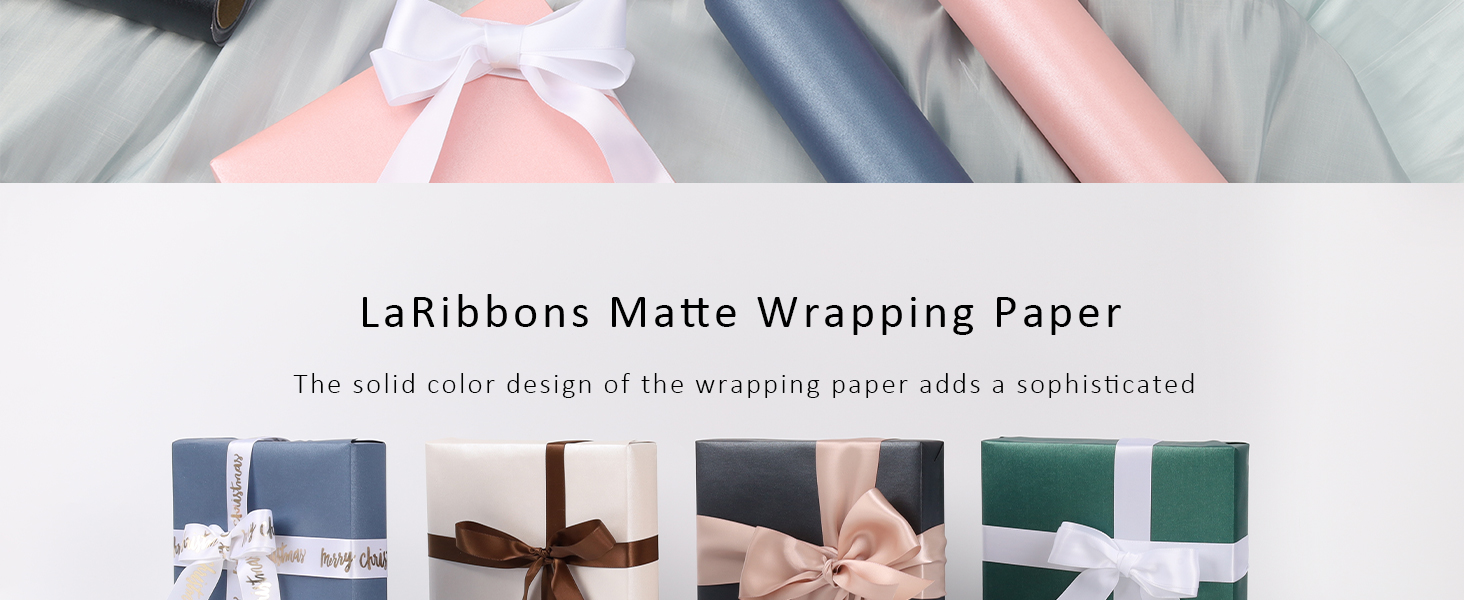 LaRibbons Green Matte Wrapping Paper, 17 Inch x 40 Feet(56