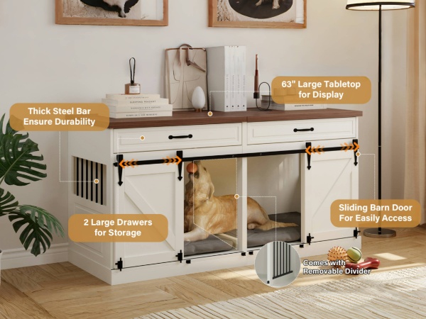 Amazon.com : Large Dog Crate Furniture - Wooden Indoor Dog