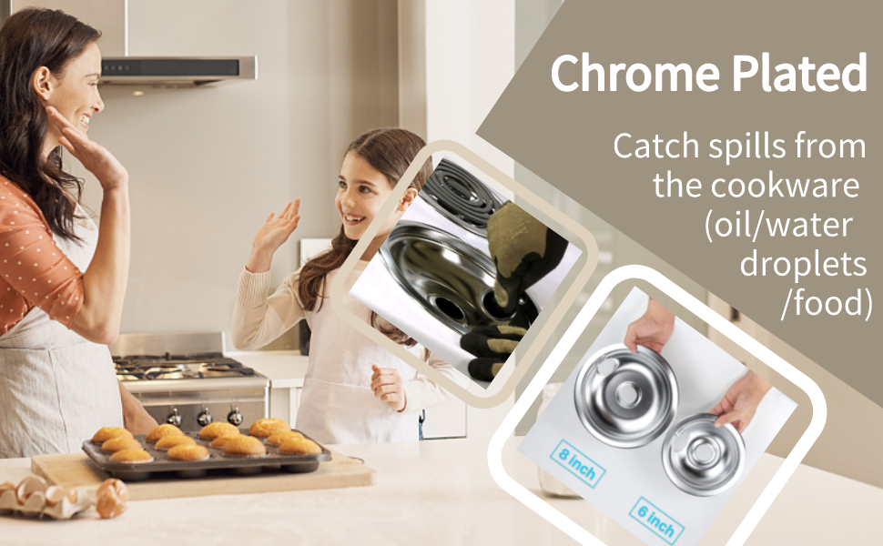 Cenipar WB31T10010 Burner Drip Pans 6 Inch (2 Pack