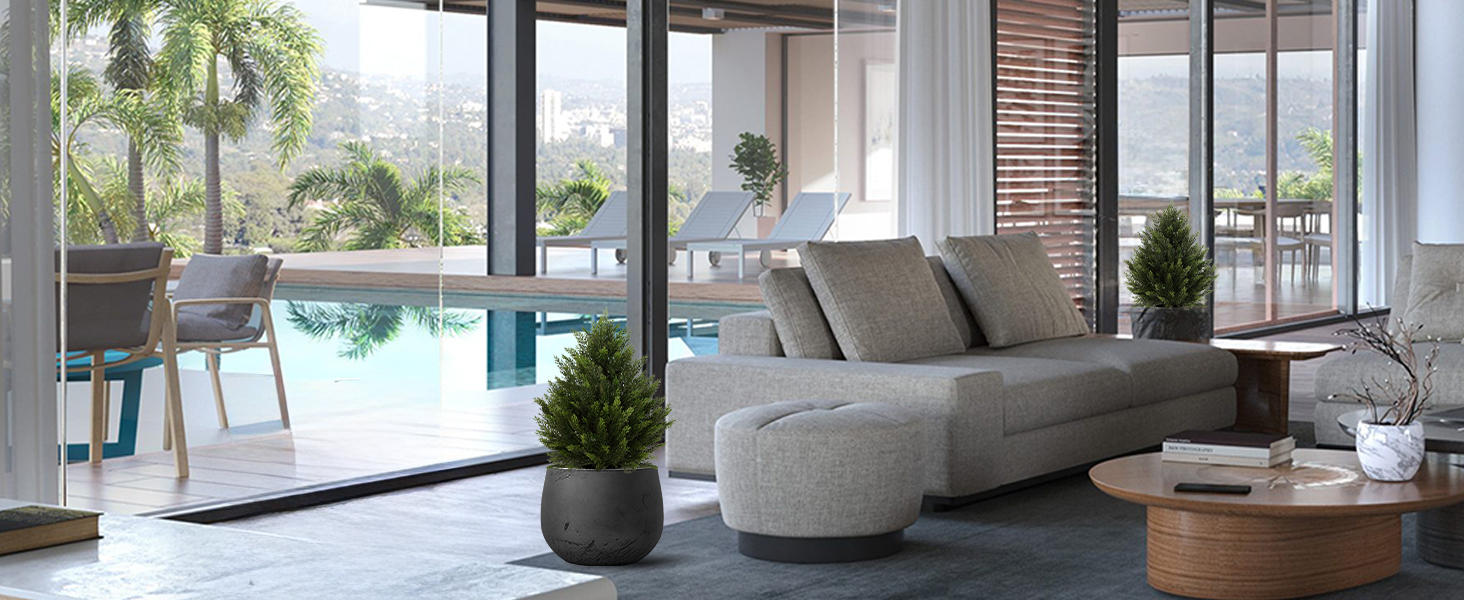 Indoor Faux Pine Shrubs Plants