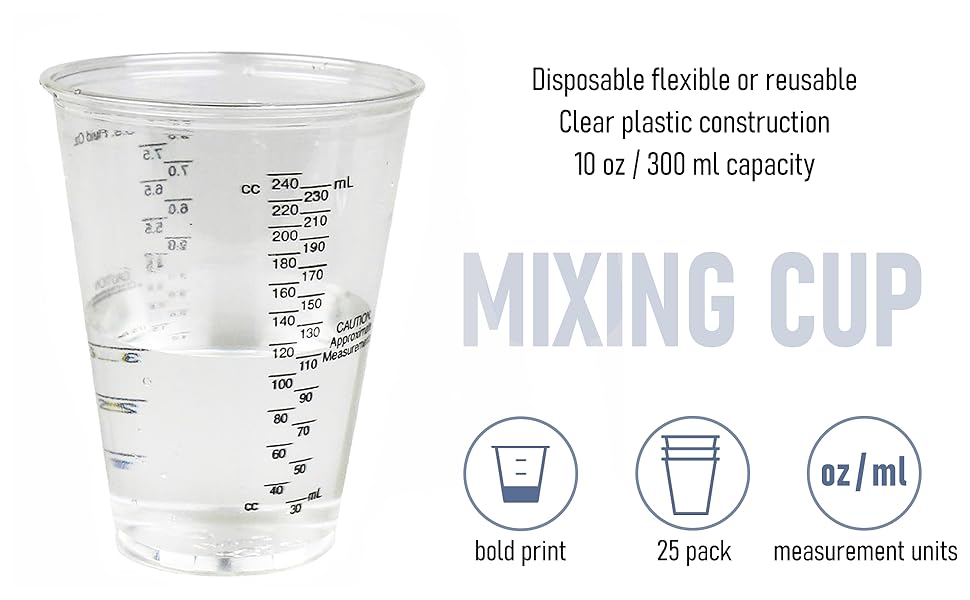 Resin Mixer Epoxy Mixer Paddles - 20 Graduated Mixing Cups & 3 Reusabl —  Grand River Art Supply