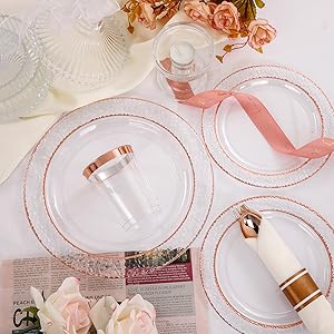 Rose Gold Plastic Plates