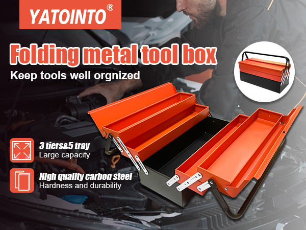 YATOINTO Metal Cantilever Tool Box, 18