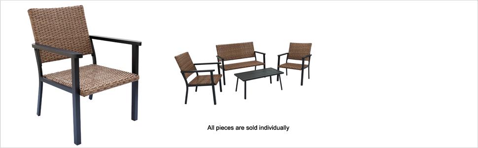 aluminum armchair armrest backyard balcony bistro black classic contemporary deck furniture garden