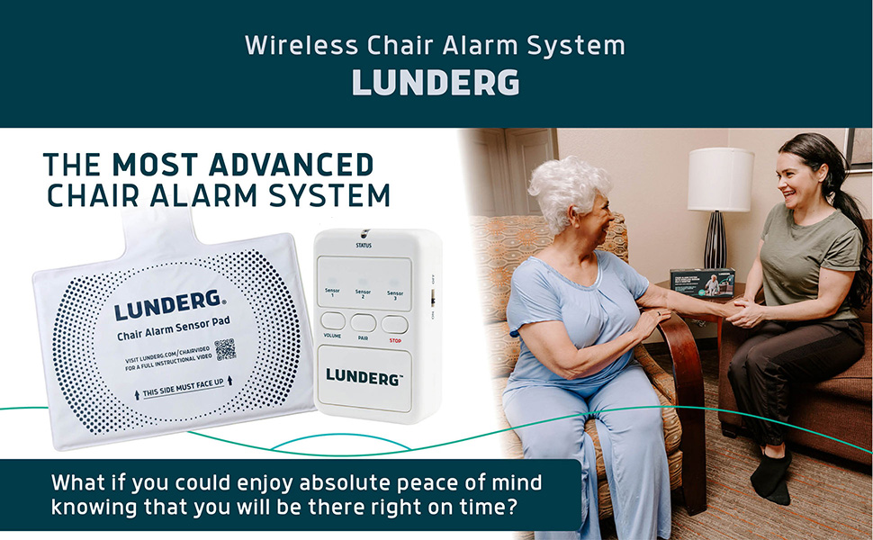 Lunderg Chair Alarm System with 3 Sensor Pads Wireless
