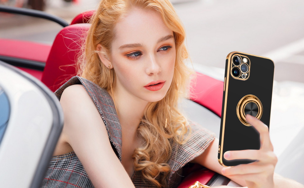 BENTOBEN iPhone 13 Pro Max Case with 360° Ring Holder, Slim