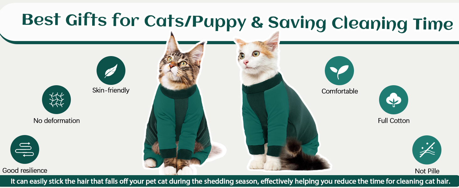 Bonaweite Cat Pajamas for Cats Only, Sticky Hair Cat