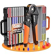 Preciva Ferrule Crimping Tool Kit - AWG 28-5 (0.08-16mm²) Self-Adjustable Ratchet Ferrule Termina...