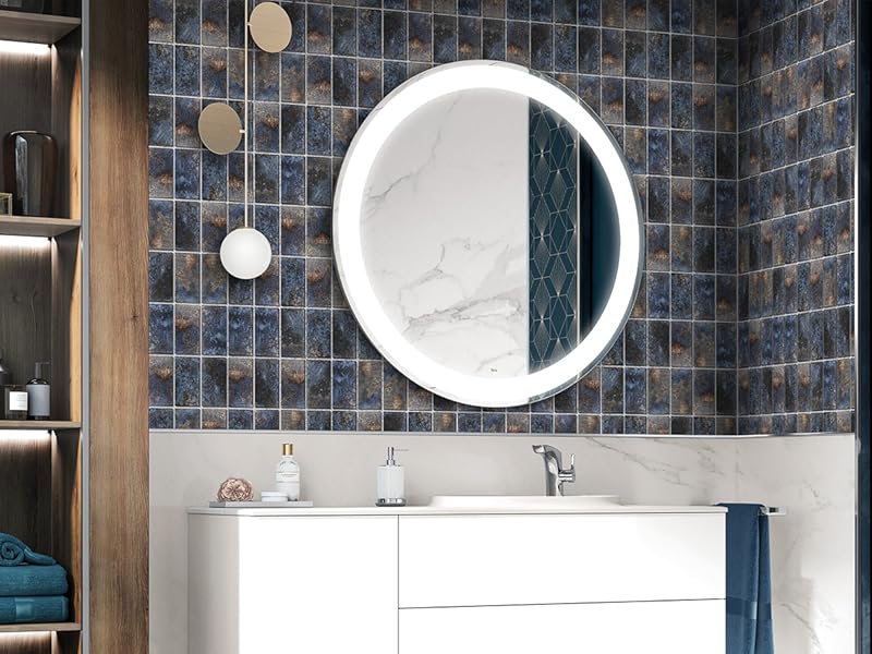 lush blue glass tile for bathroom wall