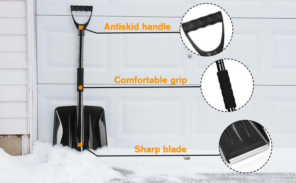 Snow Shovel, Emergency Snow Shovel Portable Folding Snow