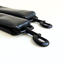 2 black stainless steel snaps at the end of the Equine Fitness Band.