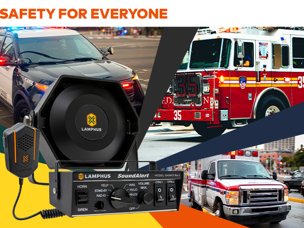  SoundAlert 100W 118-124dB Police Siren Slim Speaker Combo Kit