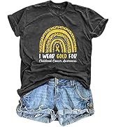 Childhood Cancer Awareness Shirt Women We Fight Together Shirt Gold Ribbon Cancer Tees Pediatric ...
