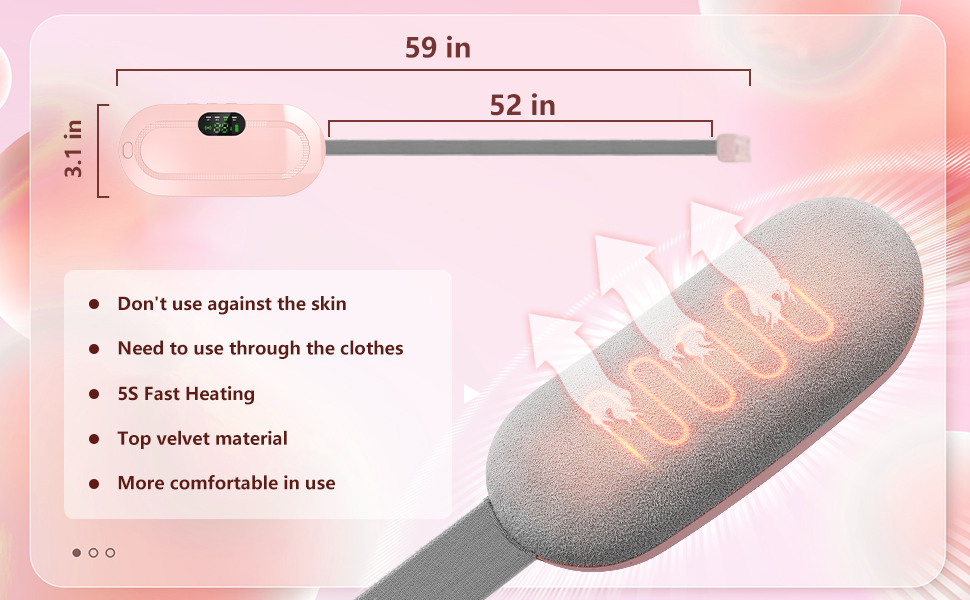 Vsuns portable cordless heating pads, heating pads for cramps during menstrual massage period, endometriosis pain relief, menstrual care, portable quick heat pads should be an item for women and girls Hot cushion