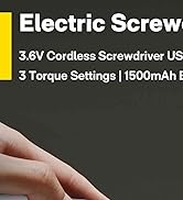 de 3,6 V con capacidad de carga USB y 3 ajustes de par, con