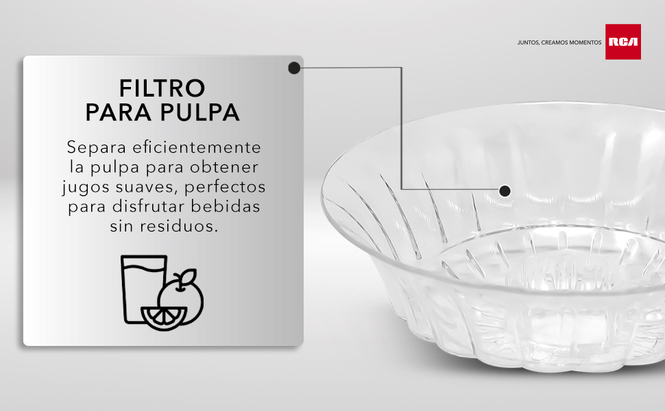 RCA, EXPRIMIDOR DE CÍTRICOS, RC-8004N, electrodomésticos, filtro